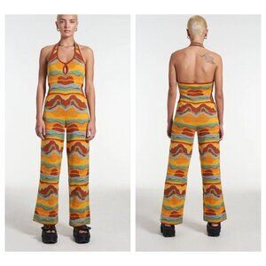 NWT Milk It SaharaJumpsuit Desert Knit HAlterneck Jumpsuit All Cotton 16